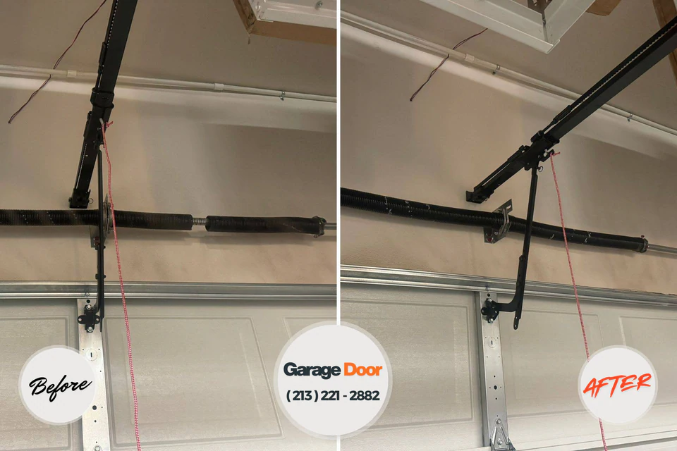 Before and after: garage door repair Pughtown, PA